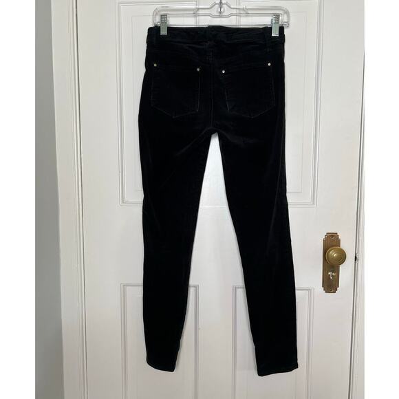 Club Monaco Women's 0 Black Corduroy Pants Skinny Stretch Mid Rise Designer - Picture 2 of 12